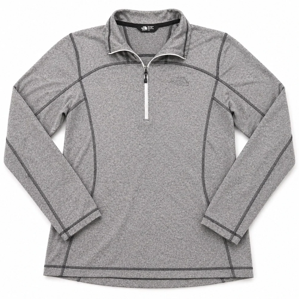 The North Face‎ Mens M/M Quarter Zip Pullover Sweatshirt Gray Polyester